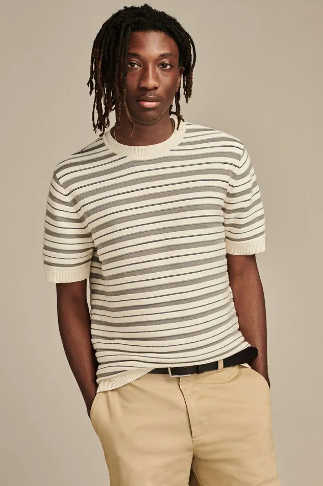 Lucky Brand Sweaters Sweater Tee Cadet Navy Multi Stripe 8211 Men
