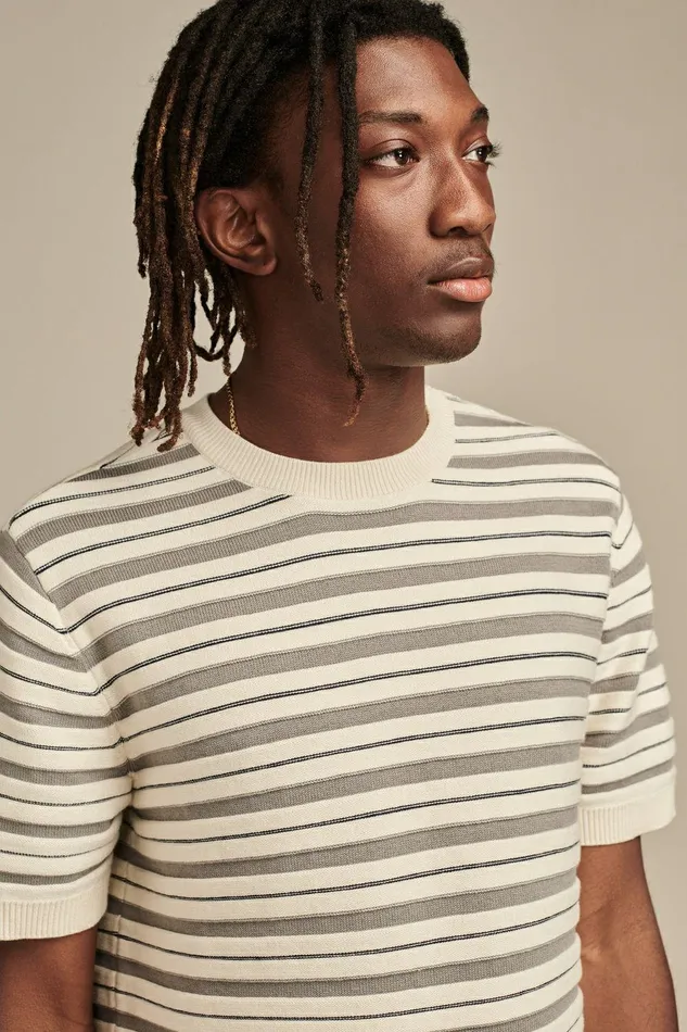 Lucky Brand Sweaters Sweater Tee Cadet Navy Multi Stripe 8211 Men