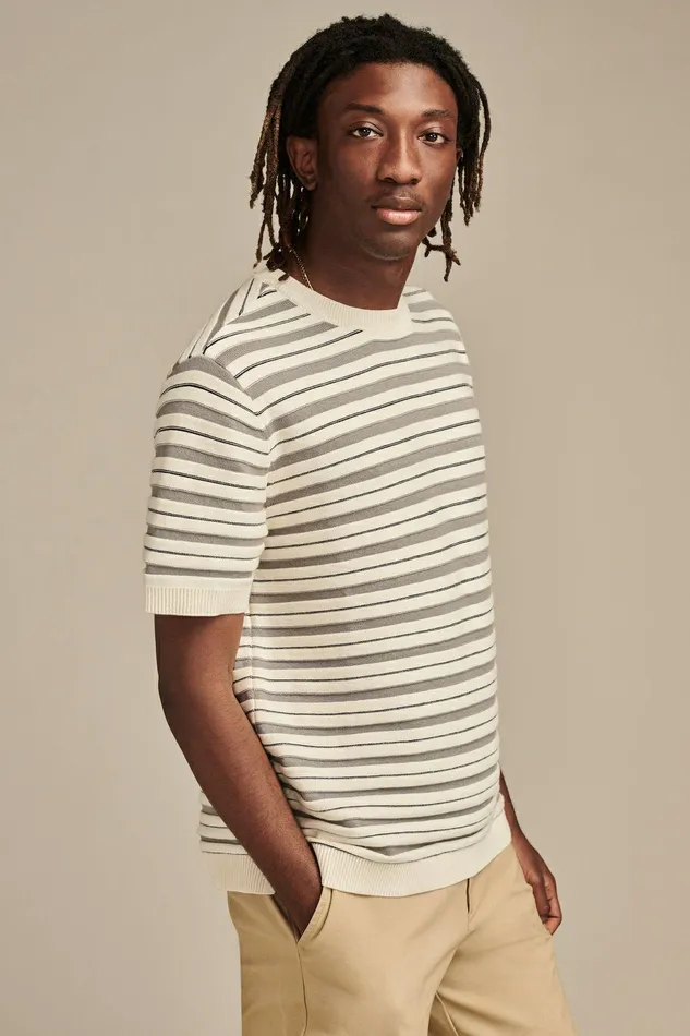 Lucky Brand Sweaters Sweater Tee Cadet Navy Multi Stripe 8211 Men