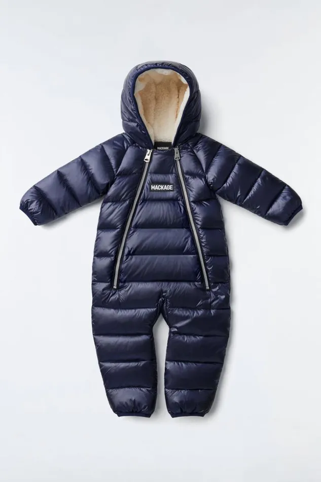 Mackage Coats and Jackets Kids Bambi Recycled E3Lite Down Snowsuit For Babies 324 Months Navy Mackage Coats and Jackets Kids Bambi Recycled E3Lite Down Snowsuit For Babies 324 Months Navy