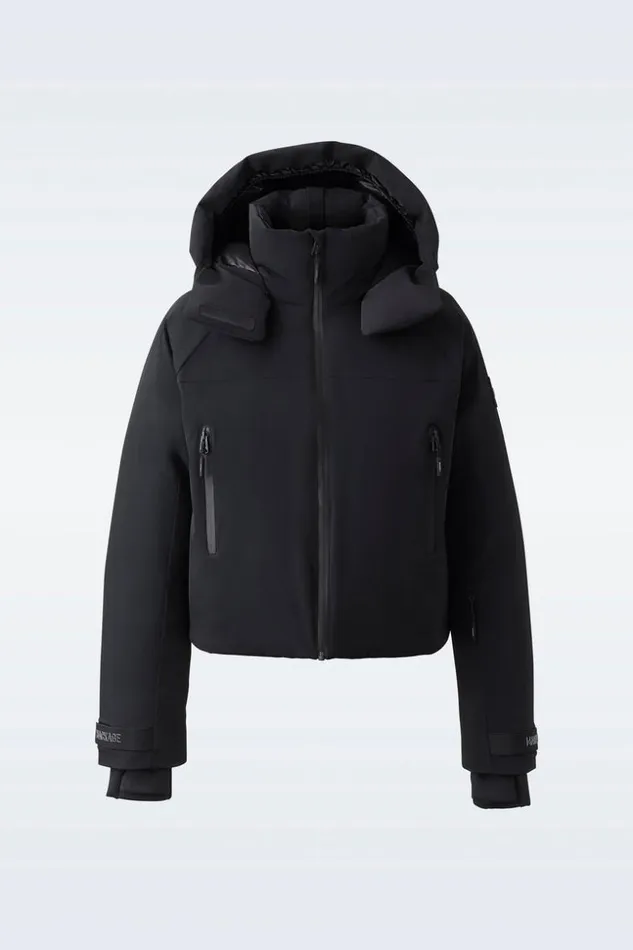 Mackage Downs and Jackets Women Amanda Stretch Down Ski Jacket With Hood Black