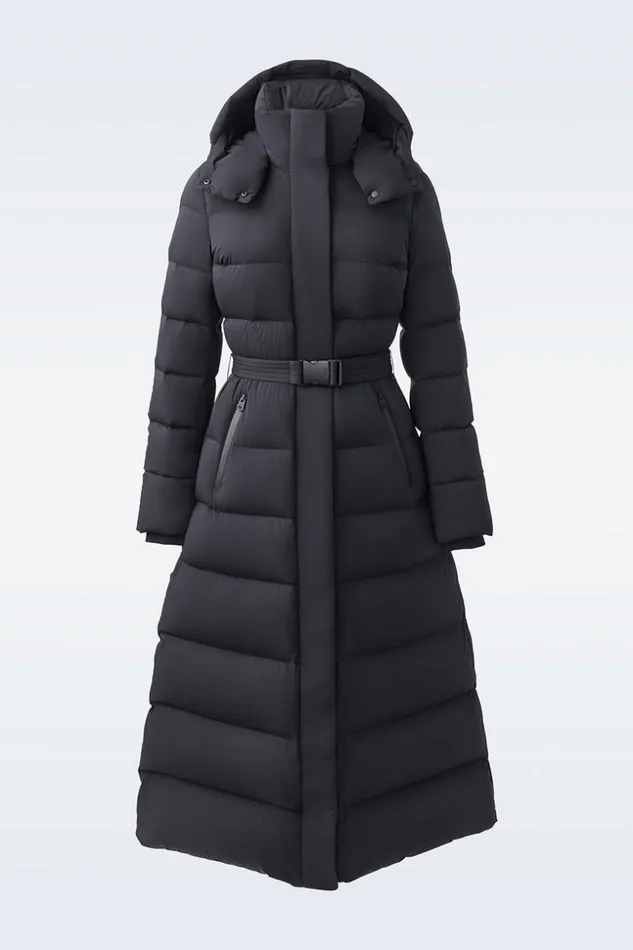 Mackage Downs and Jackets Women CalinaCity Stretch Light Down Maxi Coat Black