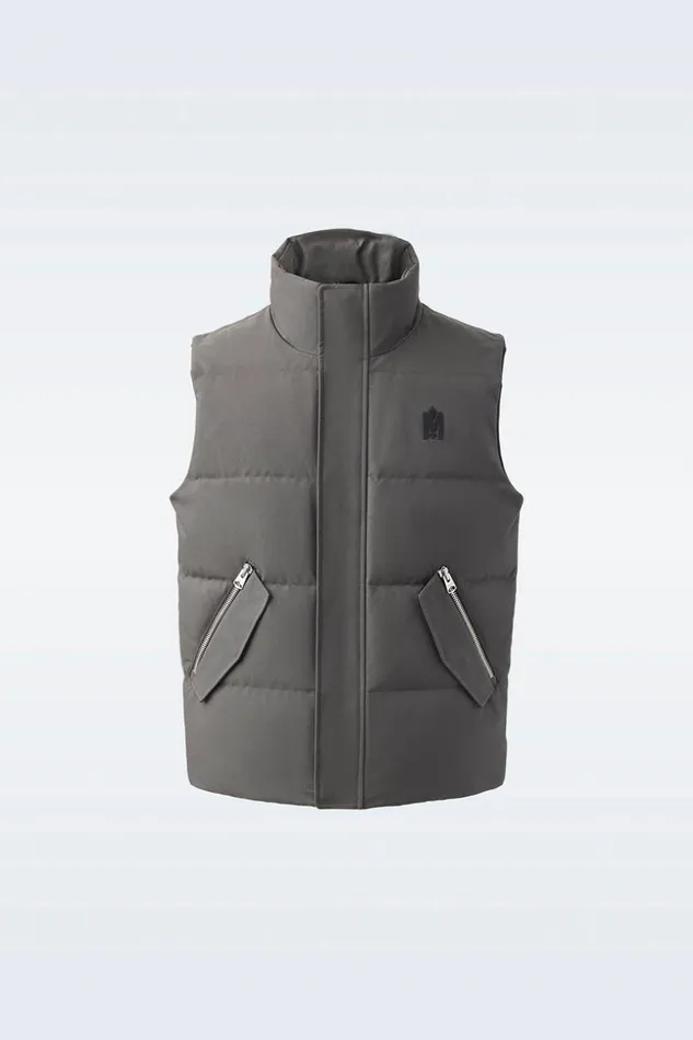 Mackage Downs and Parkas Men Joseph Nordic Tech Down Vest With Funnel Collar Carbon