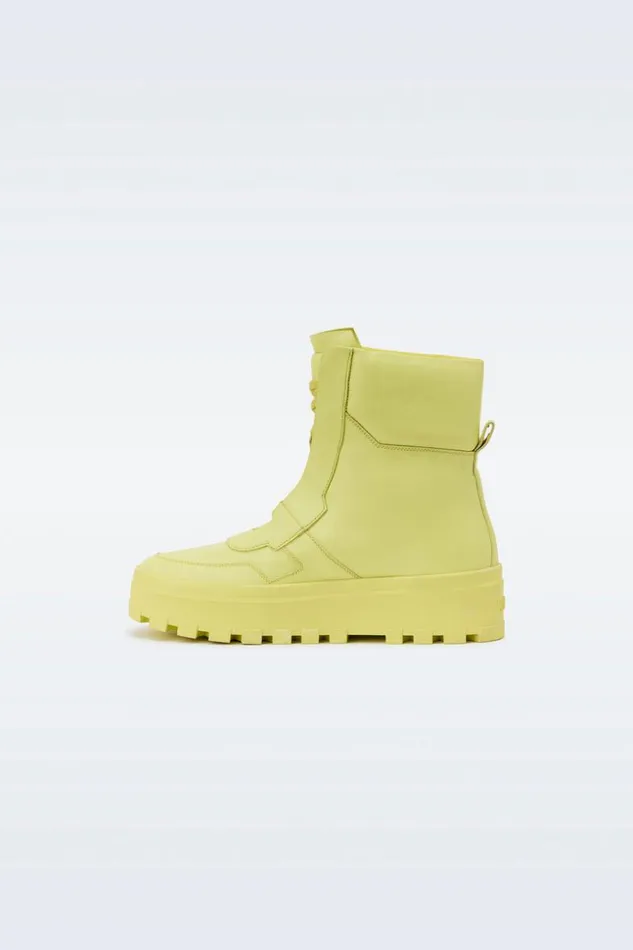 Mackage Leather Lined Boots Men EkonM Leather MidCalf LaceUp Boots Pale Lime