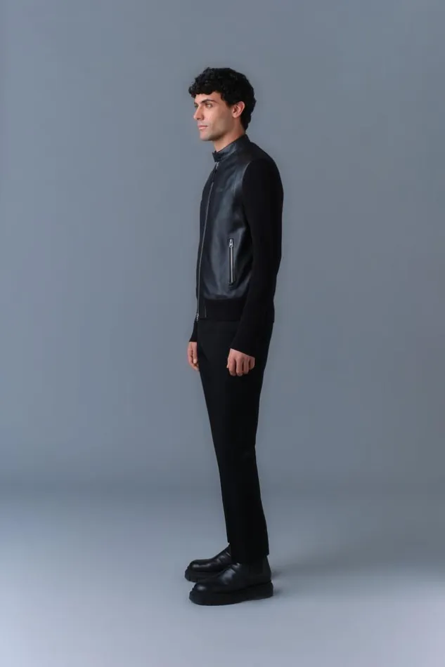 Mackage Light Jackets Men Dominic Knit MixedMedia Jacket Black