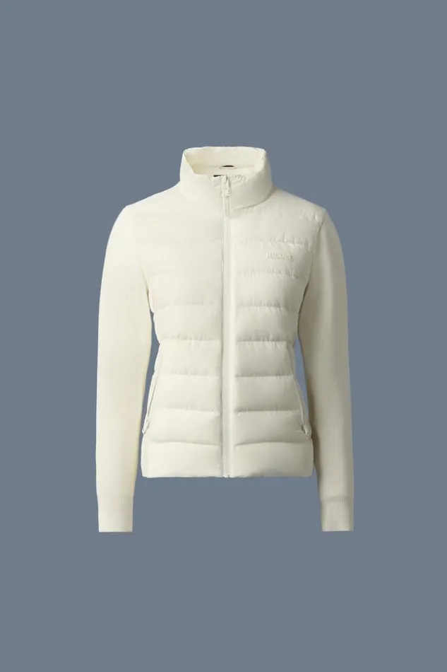 Mackage Light Jackets Women OceaneCity Light Down MixedMedia Jacket Cream