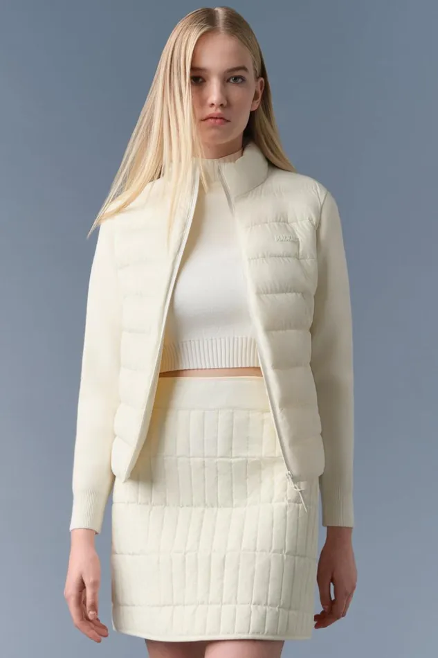 Mackage Light Jackets Women OceaneCity Light Down MixedMedia Jacket Cream