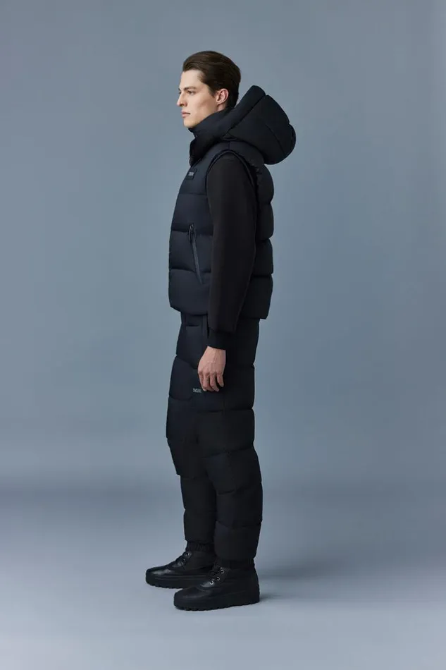 Mackage Vests Men Hugh Down Vest With Removable Hood Black