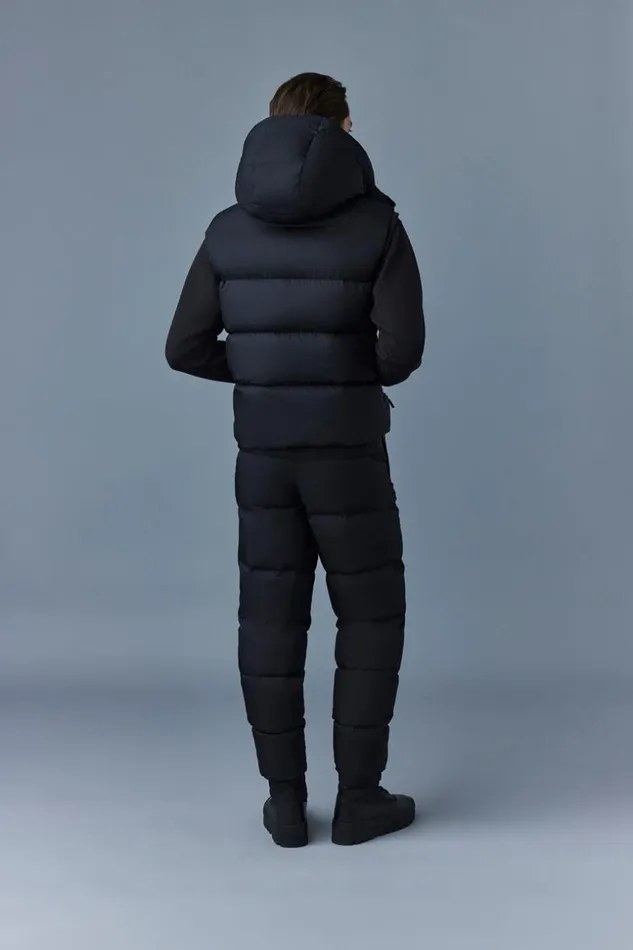 Mackage Vests Men Hugh Down Vest With Removable Hood Black