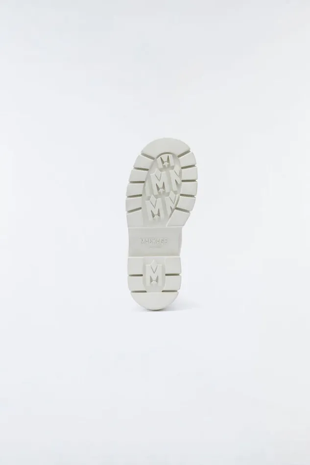 Mackage Winter Boots Women Commander ShearlingLined Lug Sole R Leather Boot For Women Cream