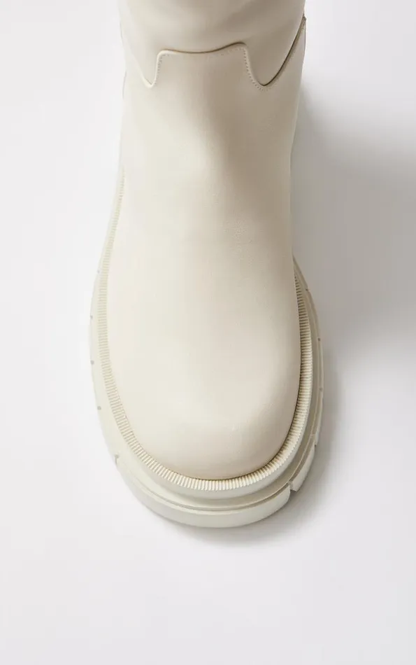 Mackage Winter Boots Women Commander ShearlingLined Lug Sole R Leather Boot For Women Cream