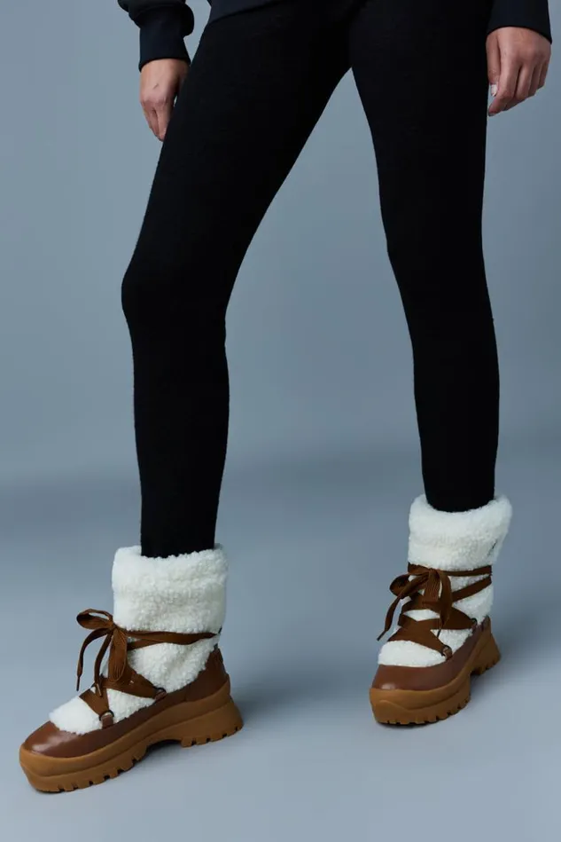 Mackage Winter Boots Women Conquer Shearling Ankle Boot For Women Cream