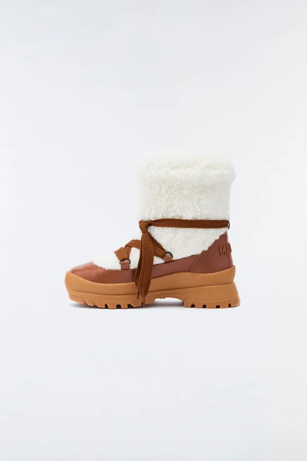 Mackage Winter Boots Women Conquer Shearling Ankle Boot For Women Cream
