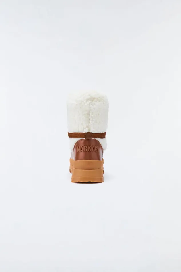 Mackage Winter Boots Women Conquer Shearling Ankle Boot For Women Cream