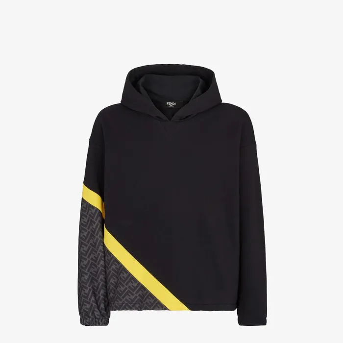Man Black Jersey Sweatshirt Black Fendi Coordinated Sets