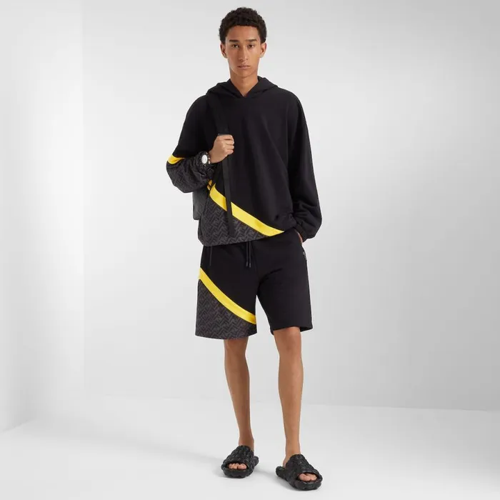 Man Black Jersey Sweatshirt Black Fendi Coordinated Sets