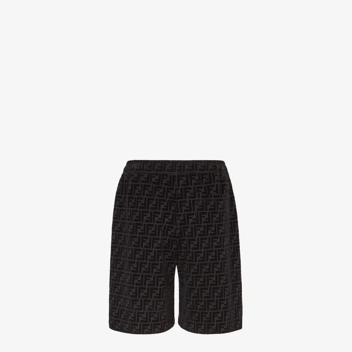 Man Black Piqu Trousers Black Fendi Denim and Trousers