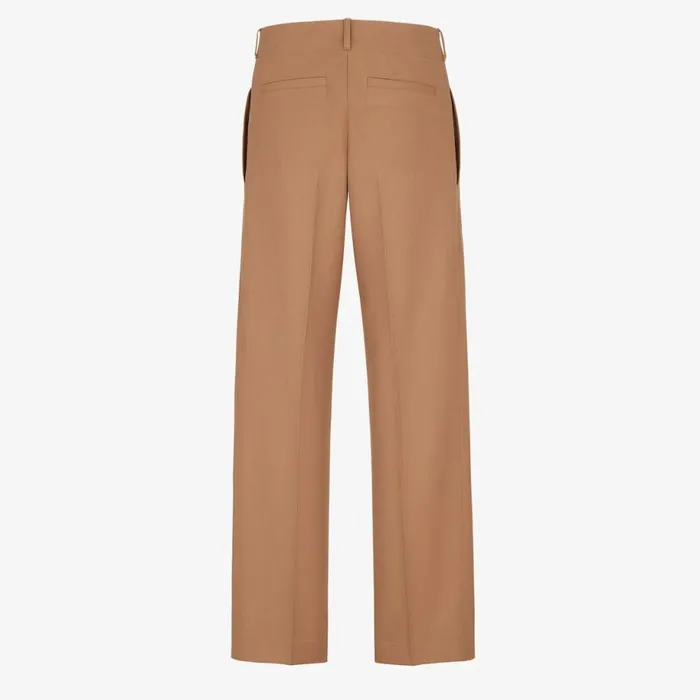Man Brown Wool Trousers Brown Fendi Denim and Trousers