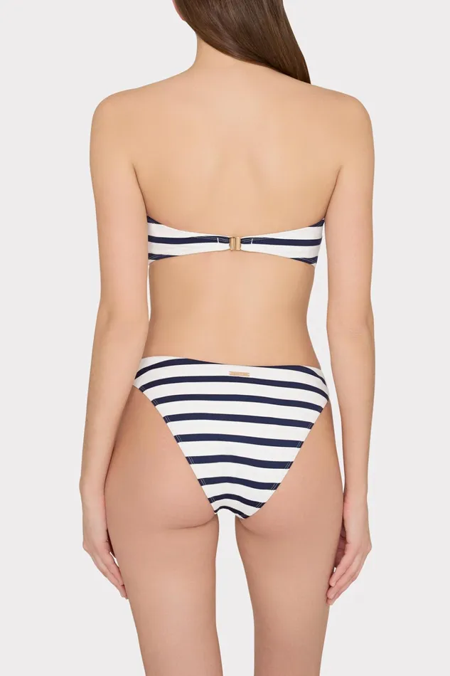 Margot Nautical Stripe Bikini Bottom Navywhite Women Milly Swim and Coverups