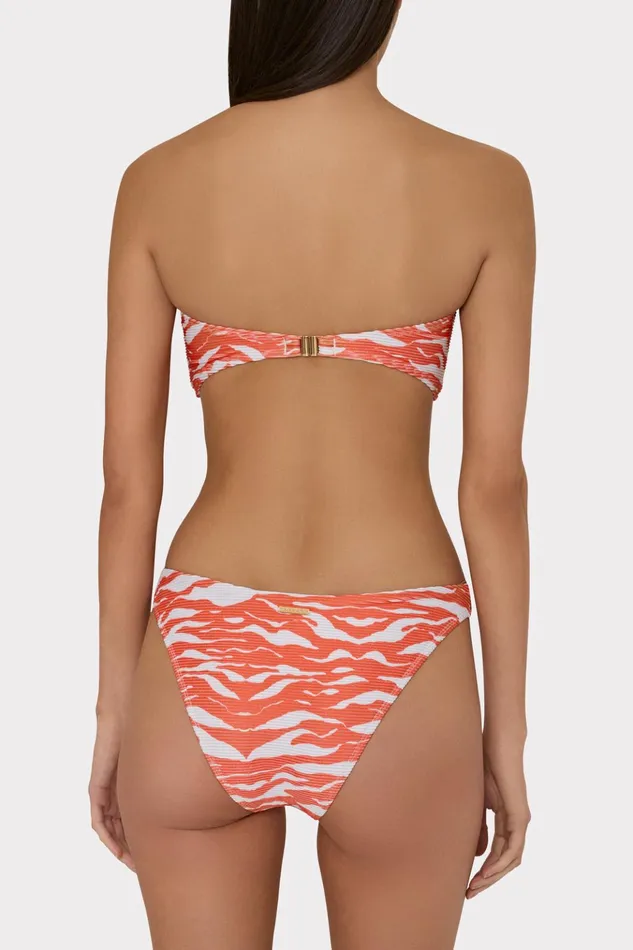 Margot Wild Stripes Bandeau Top Coralwhite Women Milly Swim and Coverups