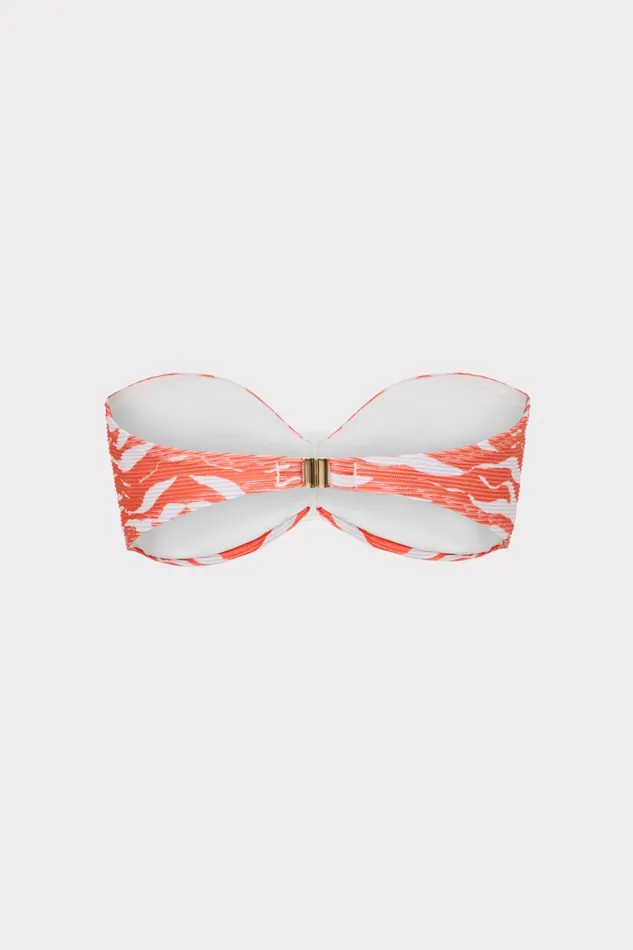 Margot Wild Stripes Bandeau Top Coralwhite Women Milly Swim and Coverups