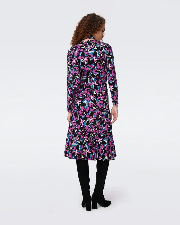 Marsha Dress Fishnet Floral Purple Blush Women DVF Dresses