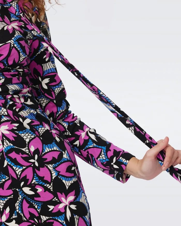 Marsha Dress Fishnet Floral Purple Blush Women DVF Dresses