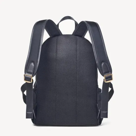 Men039s Backpack Navy Leathertrim Nylon Canvas Men Aspinal Of London Backpacks
