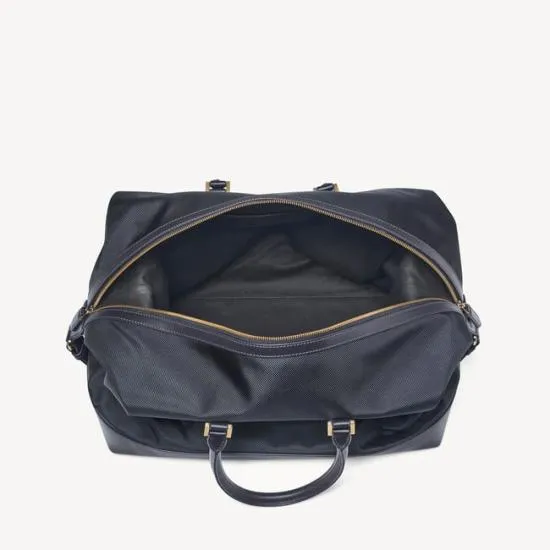 Men039s Weekend Bag Navy Leathertrim Nylon Canvas Men Aspinal Of London Travel Bags