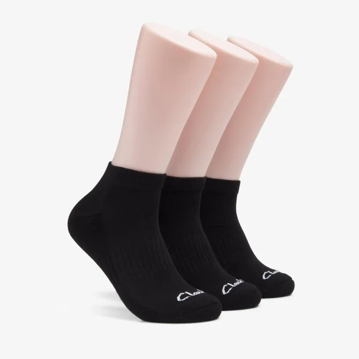 Men 3 Pack Athletic Black Clarks Socks