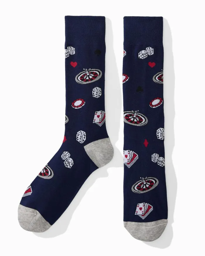 MenBig and Tall Marine Life Socks Grey Heather Tommy Bahama Socks