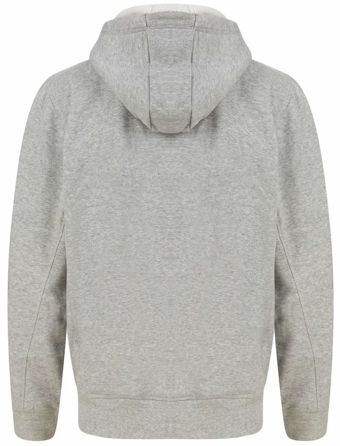 Men Borg Heroes Tokyo Laundry Teric Zip Through Fleece Hoodie With Borg Lined Hood In Light Grey Marl Tokyo Laundry Grey