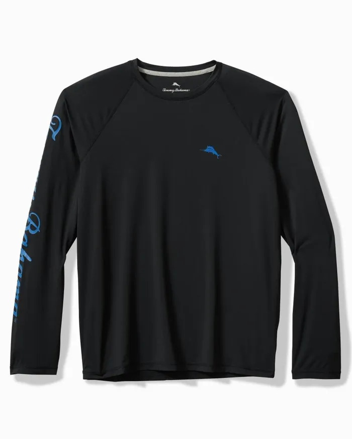 Men Chill Time Surf IslandZone Rash Guard Jet Black Tommy Bahama TShirts Men Chill Time Surf IslandZone Rash Guard Jet Black Tommy Bahama TShirts