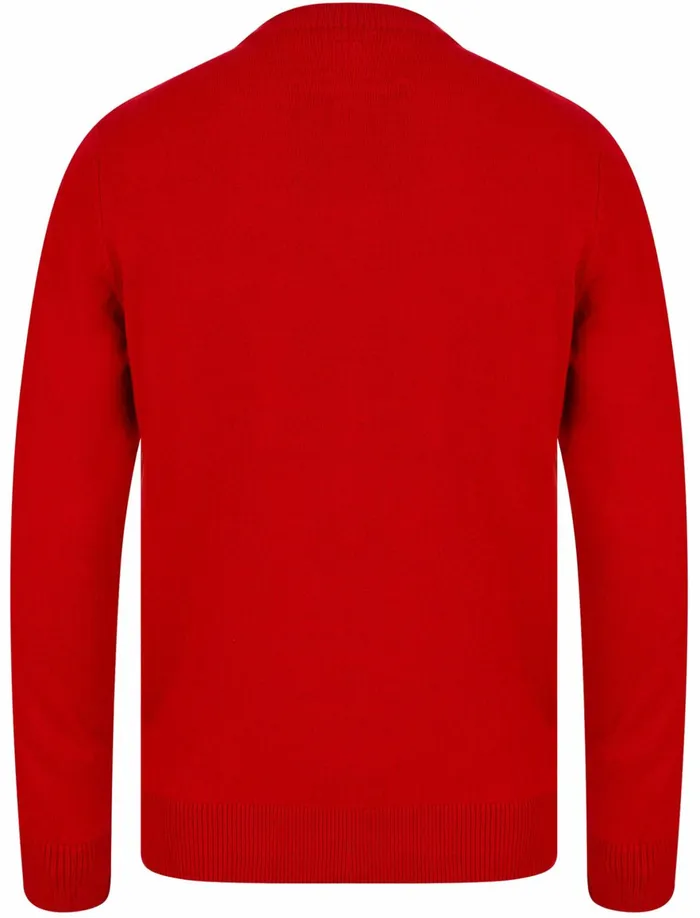 Men Christmas Jumpers Tokyo Laundry Run Rudolph Run Motif Novelty Christmas Jumper In George Red Merry Christmas Red