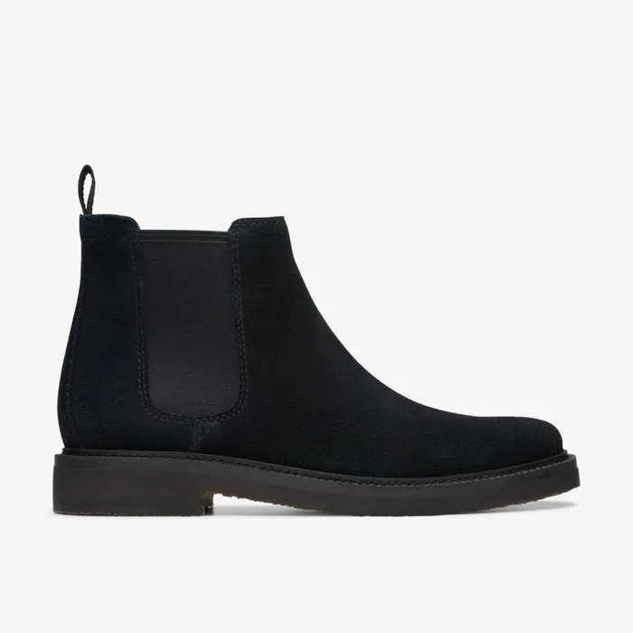 Men Clarkdale Easy Black Suede Clarks Dress Shoes