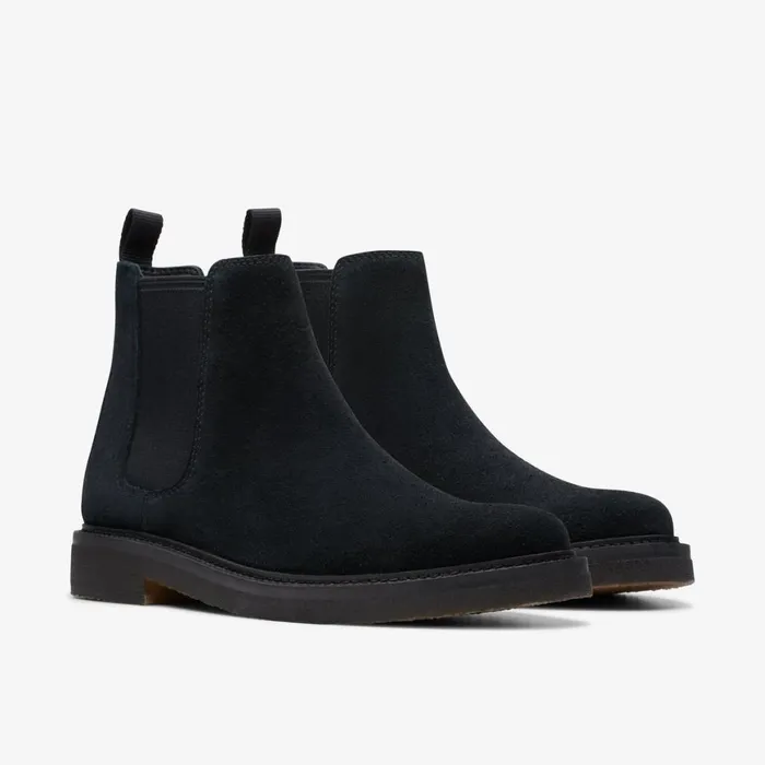 Men Clarkdale Easy Black Suede Clarks Dress Shoes