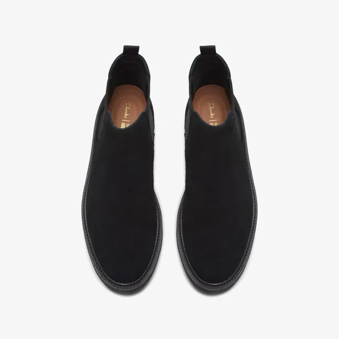 Men Clarkdale Easy Black Suede Clarks Dress Shoes