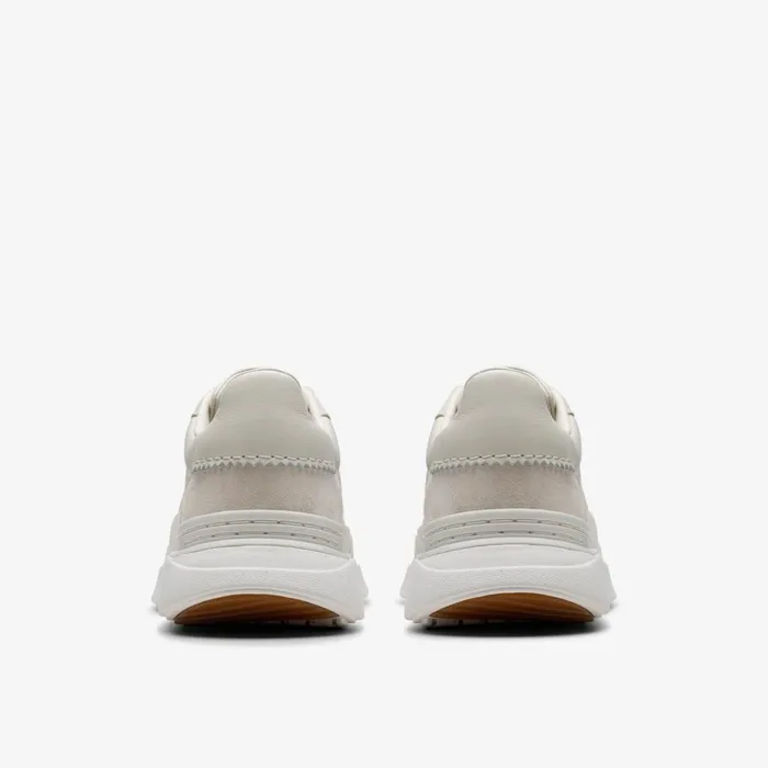 Men Craft Pace White Leather Clarks Sneakers