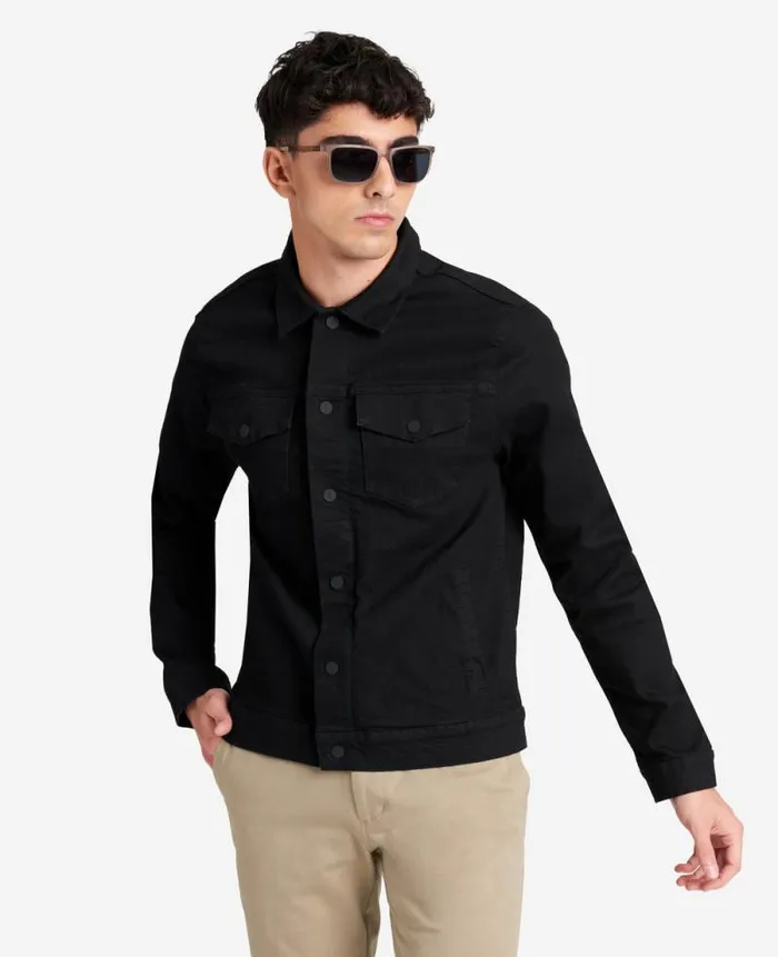 Men Denim Kenneth Cole Slim Fit Recycled Denim Jacket Watts 8211 Black Men Denim Kenneth Cole Slim Fit Recycled Denim Jacket Watts 8211 Black