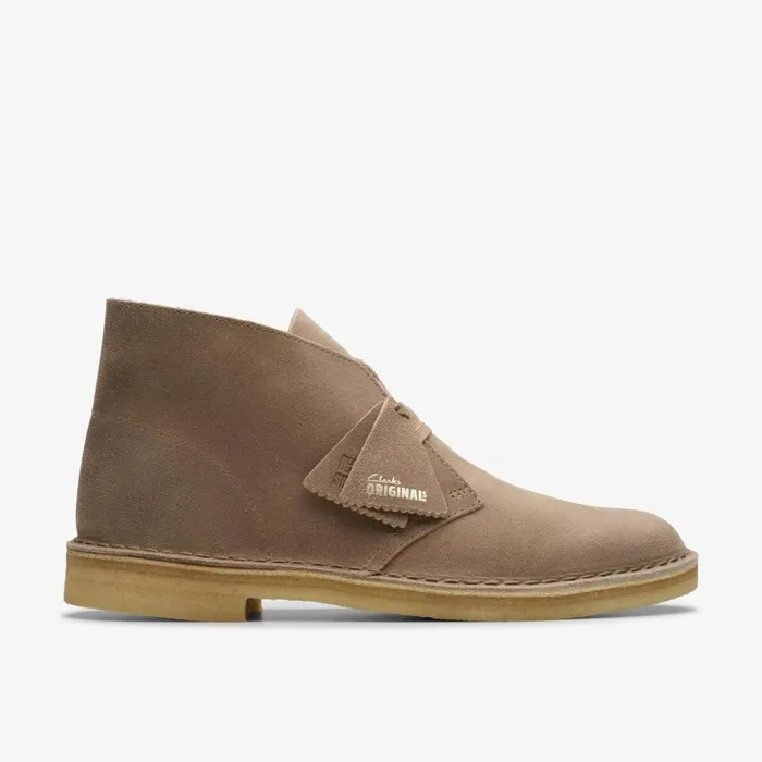 Men Desert Boot Taupe Distressed Clarks Boots