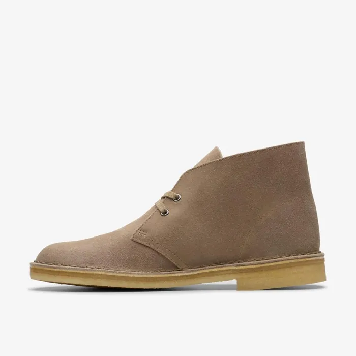 Men Desert Boot Taupe Distressed Clarks Boots