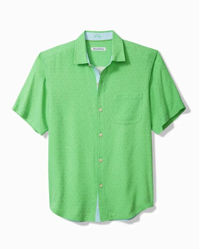 Men Diamond Point Silk Camp Shirt Spring Bouquet Tommy Bahama Shirts