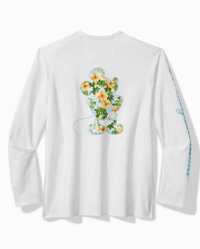 Men Disney Postcard To Paradise LongSleeve Lux TShirt White Tommy Bahama TShirts