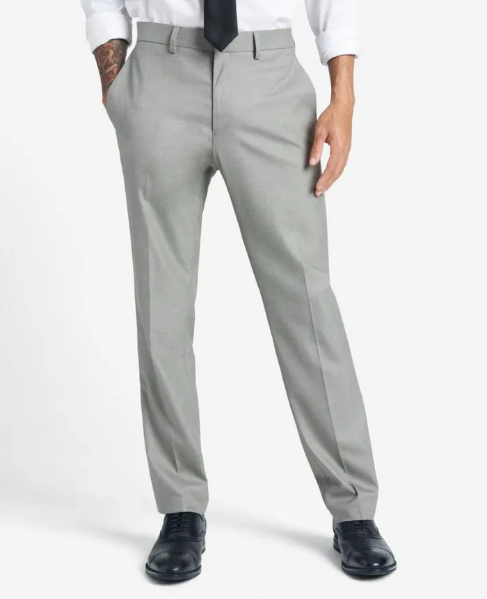 Men Dress Pants Kenneth Cole Premium Stretch Twill SlimFit Flex Waistband Dress Pant Lt Grey Men Dress Pants Kenneth Cole Premium Stretch Twill SlimFit Flex Waistband Dress Pant Lt Grey