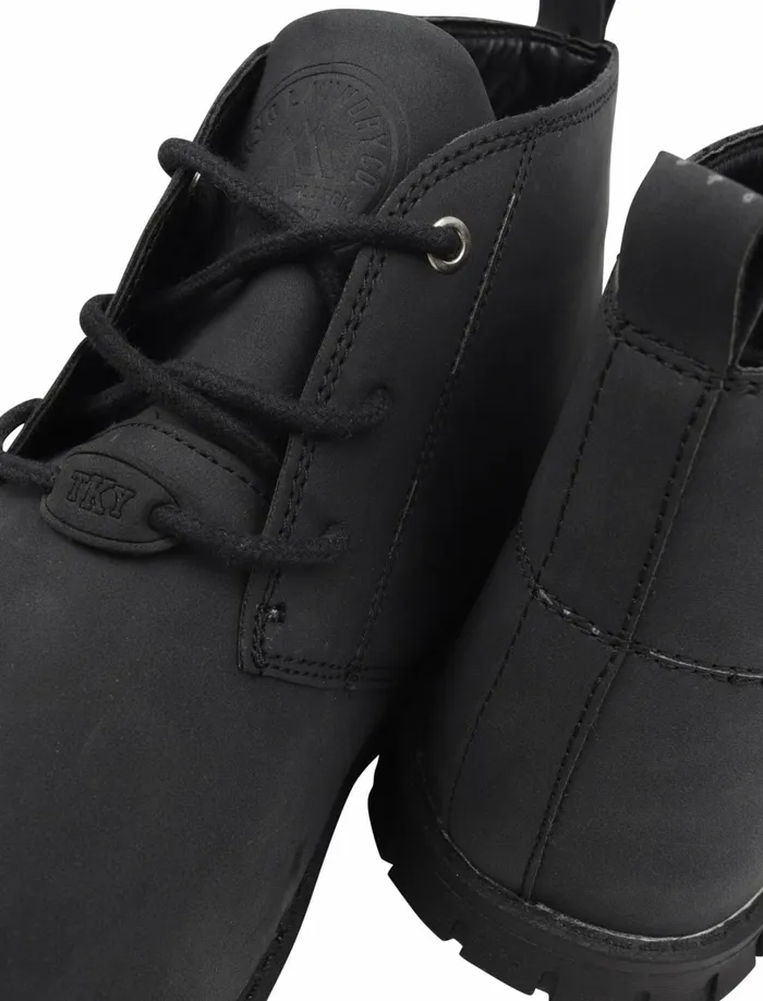 Men Footwear Tokyo Laundry Century Faux Leather Chukkah Desert Boots In Black Tokyo Laundry Black