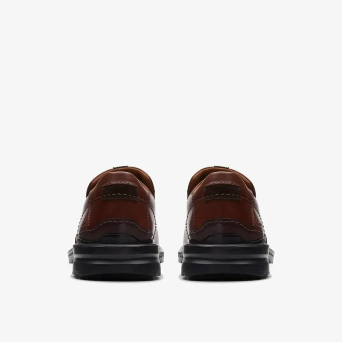 Men Gessler Step Dark Tan Leather Clarks Dress Shoes
