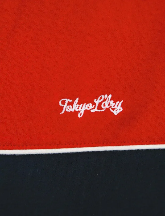 Men Hoodies and Sweatshirts Tokyo Laundry Carpenter Colour Block Zip Through Hoodie In Barados Cherry Tokyo Laundry Red