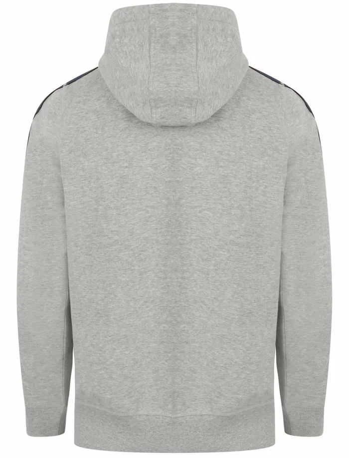 Men Hoodies and Sweatshirts Tokyo Laundry Hennessey Zip Through Hoodie With Tape Sleeve Detail In Light Grey Marl Tokyo Laundry Grey