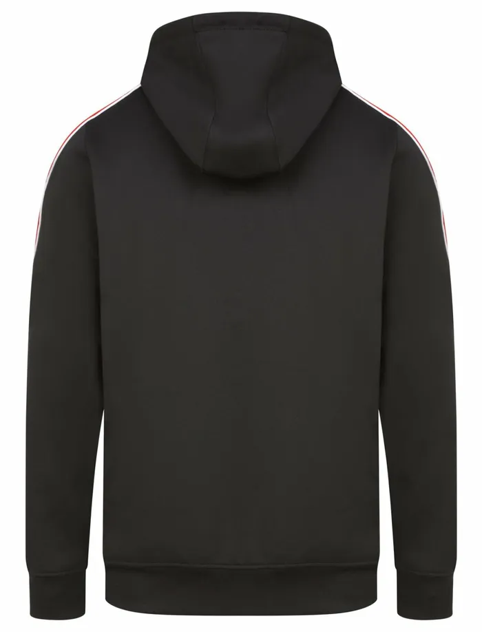 Men Hoodies and Sweatshirts Tokyo Laundry Mitch Zip Through Hoodie With Colour Block Panel Sleeves In Jet Black Red Le Shark Black