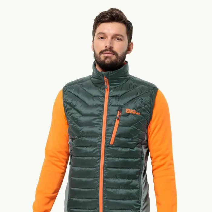 Men Jack Wolfskin Insulated Jackets ROUTEBURN PRO INS VEST M Black Olive S Mens Outdoor Gilet Men Jack Wolfskin Insulated Jackets ROUTEBURN PRO INS VEST M Black Olive S Mens Outdoor Gilet